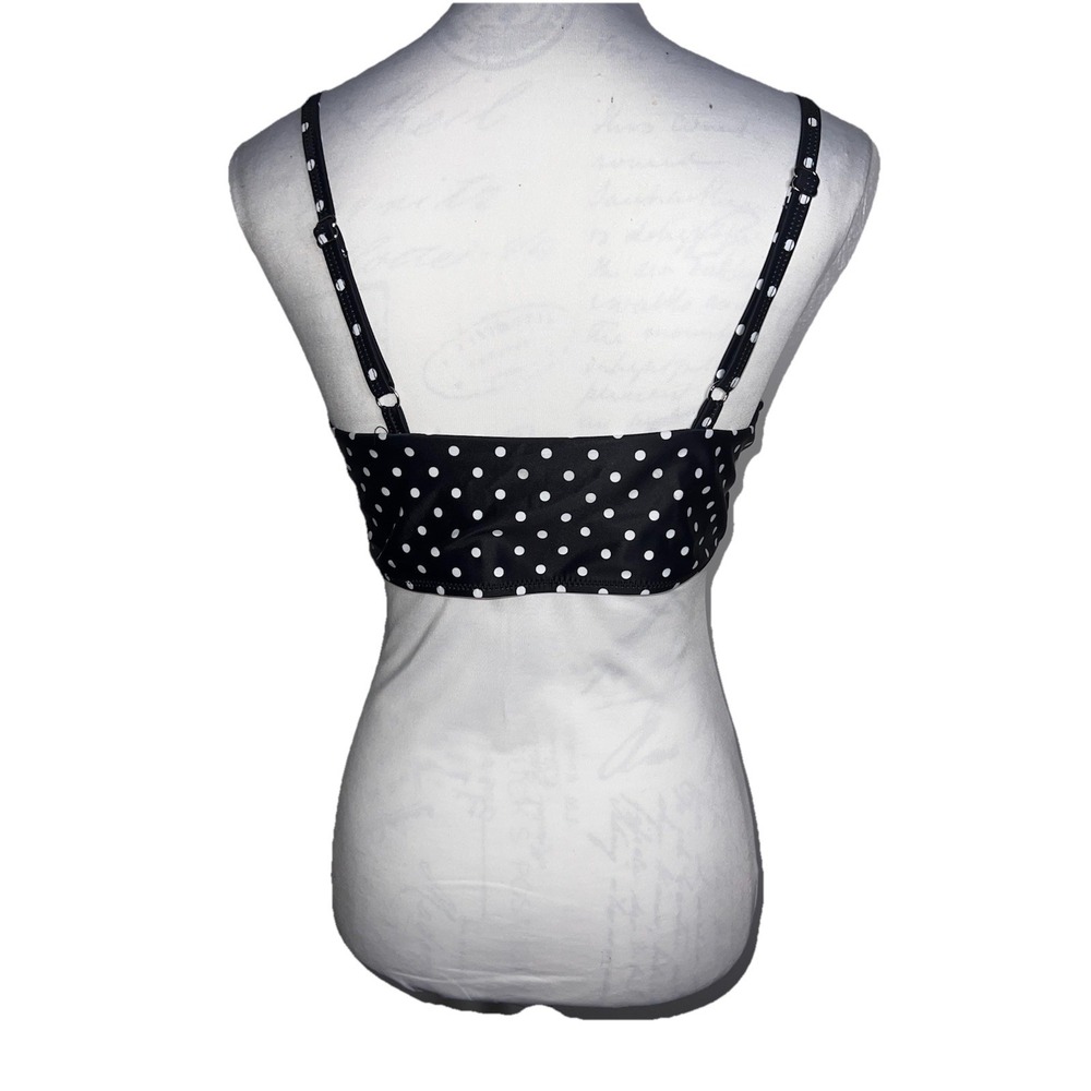 Bloom Size Large Black White Polkadot Adjustable Padded Chic Tankini Top - Picture 2 of 8